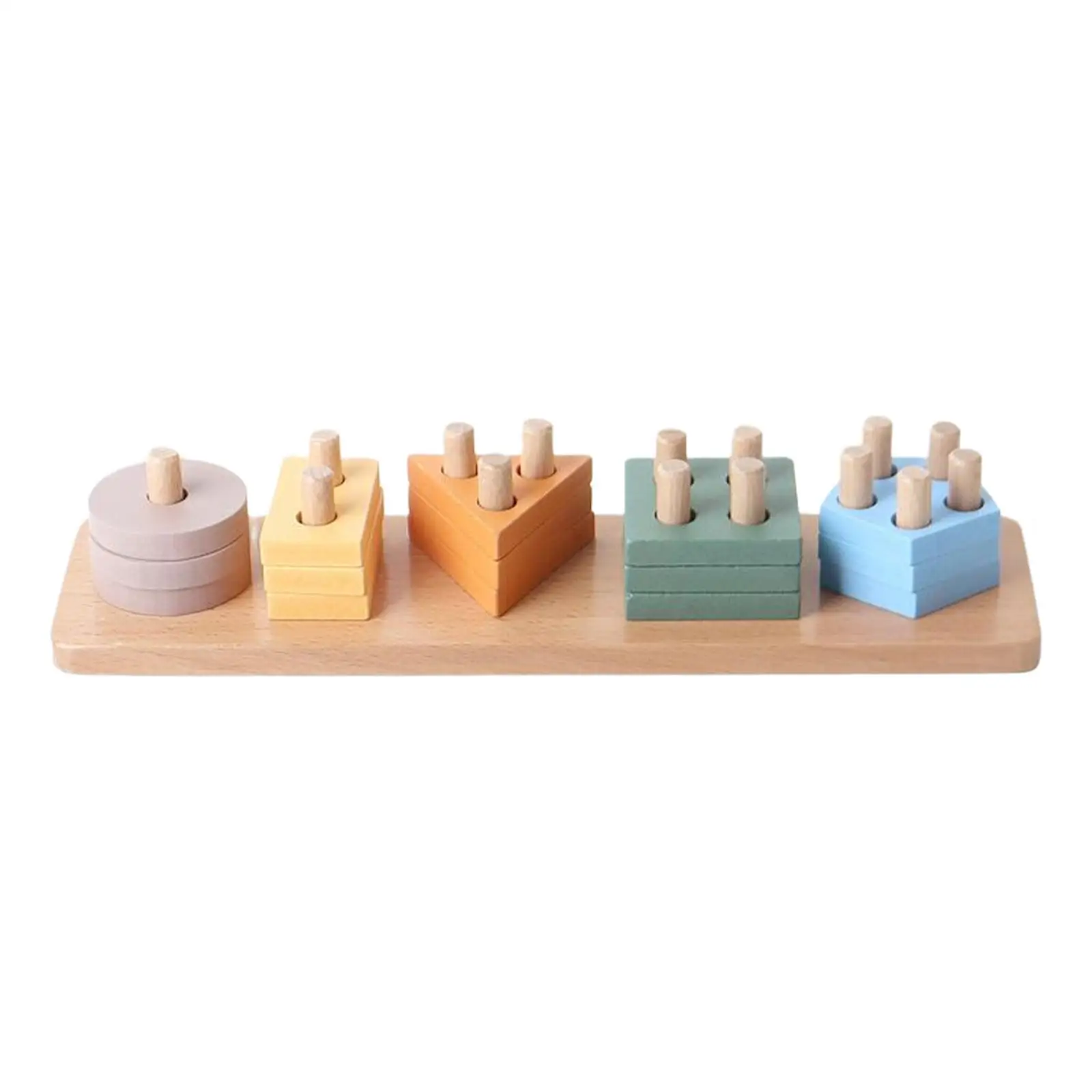 Wood Shape Sorter and Color Stacker Wooden Sorting and Stacking Toys Montessori Toys for Baby Kids 18+ Months Old Birthday Gifts