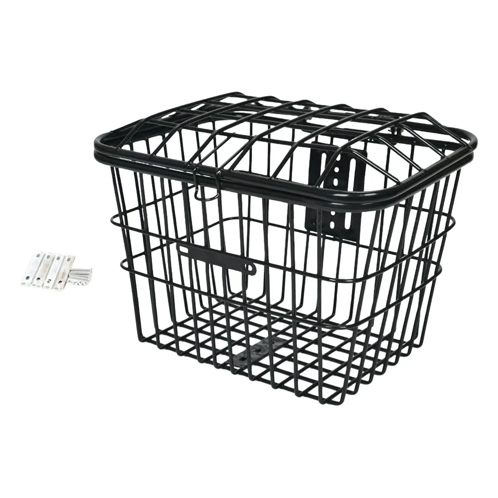 Bike Metal Mesh Front or Rear Basket with Lid for Riding Luggage Outdoor