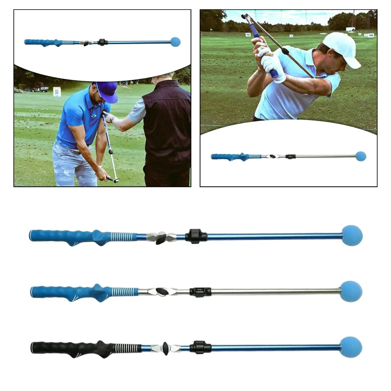 Golf Swing Trainer Telescopic Swing Training Aid Folding Warm up Stick for