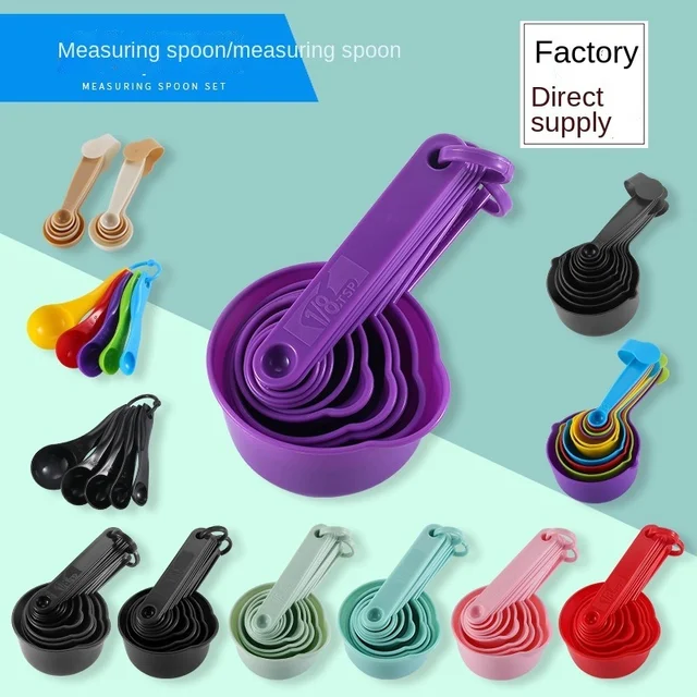 10pcs/set Measuring Spoons Colorful Plastic Measure Spoon/cup