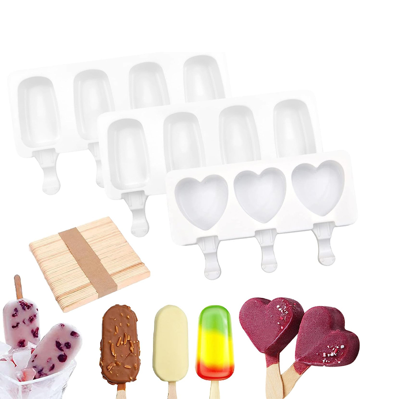 Description Picture 2 of itemFood Grade Silicone Ice Cream Molds 8 Size Ice Lolly Moulds Freezer Ice Cream Bar Molds DIY with Popsicle Sticks Eco-Friendly