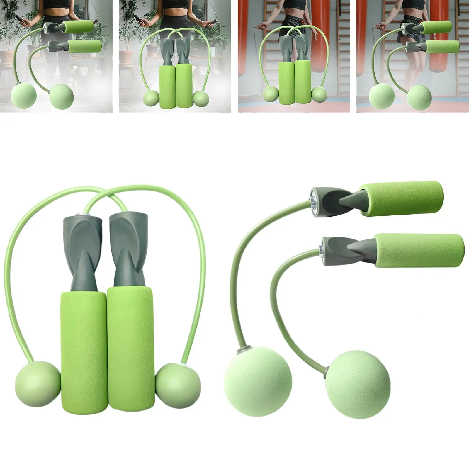 Cordless Jumping Rope Exercise Workout Weighted Ball Jump Rope for Adults