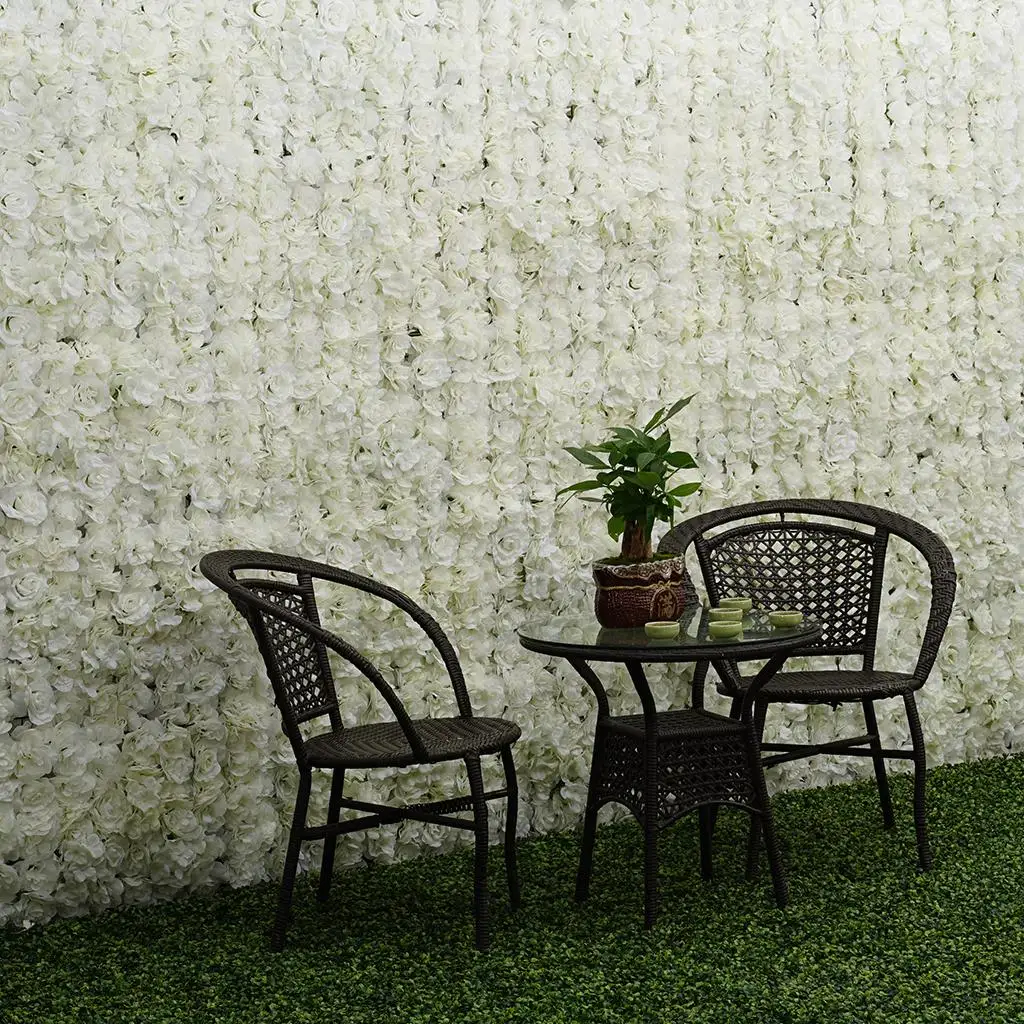 Silk Artificial flower panel Panel Wall Hanging Wedding Venue Decor 40x60cm