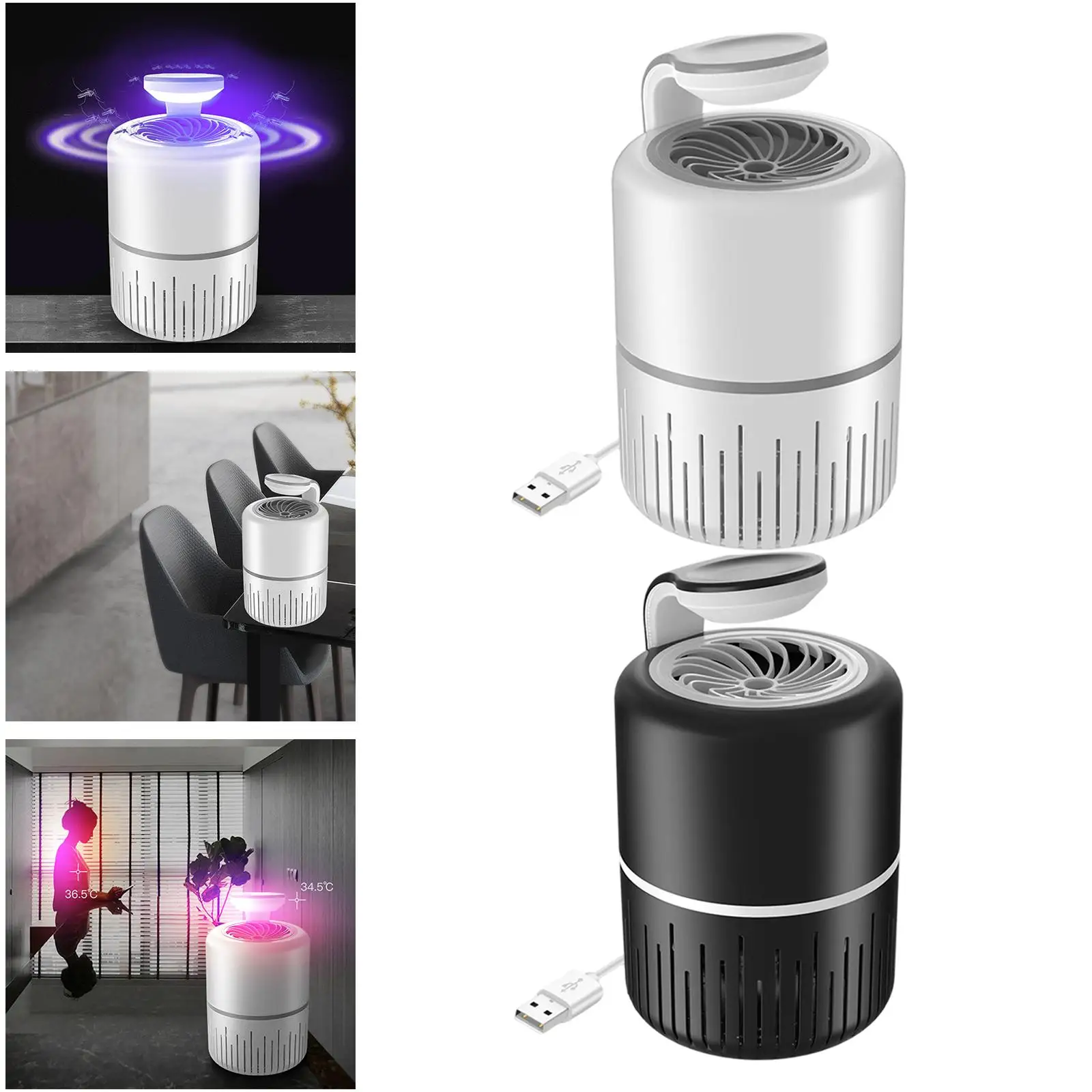 Indoor Insect Trap Bug Zapper Light USB Charging Insect Flying Bugs Trap Mosquitos Killer Lamp for Bedroom Patio Backyard Deck
