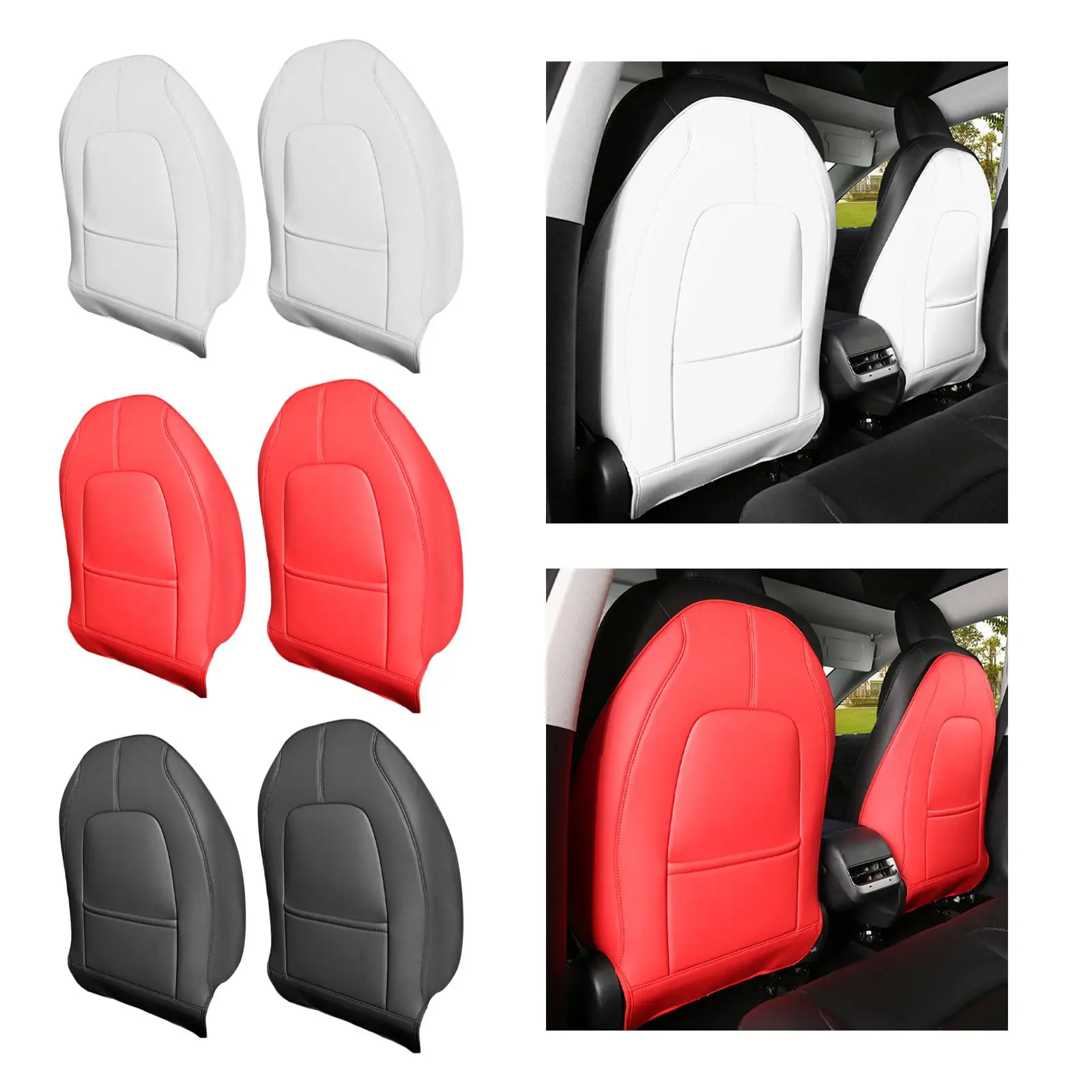 2 Pieces Backseat Protection Mat Kick Guard for Tesla Model 3 Model Y