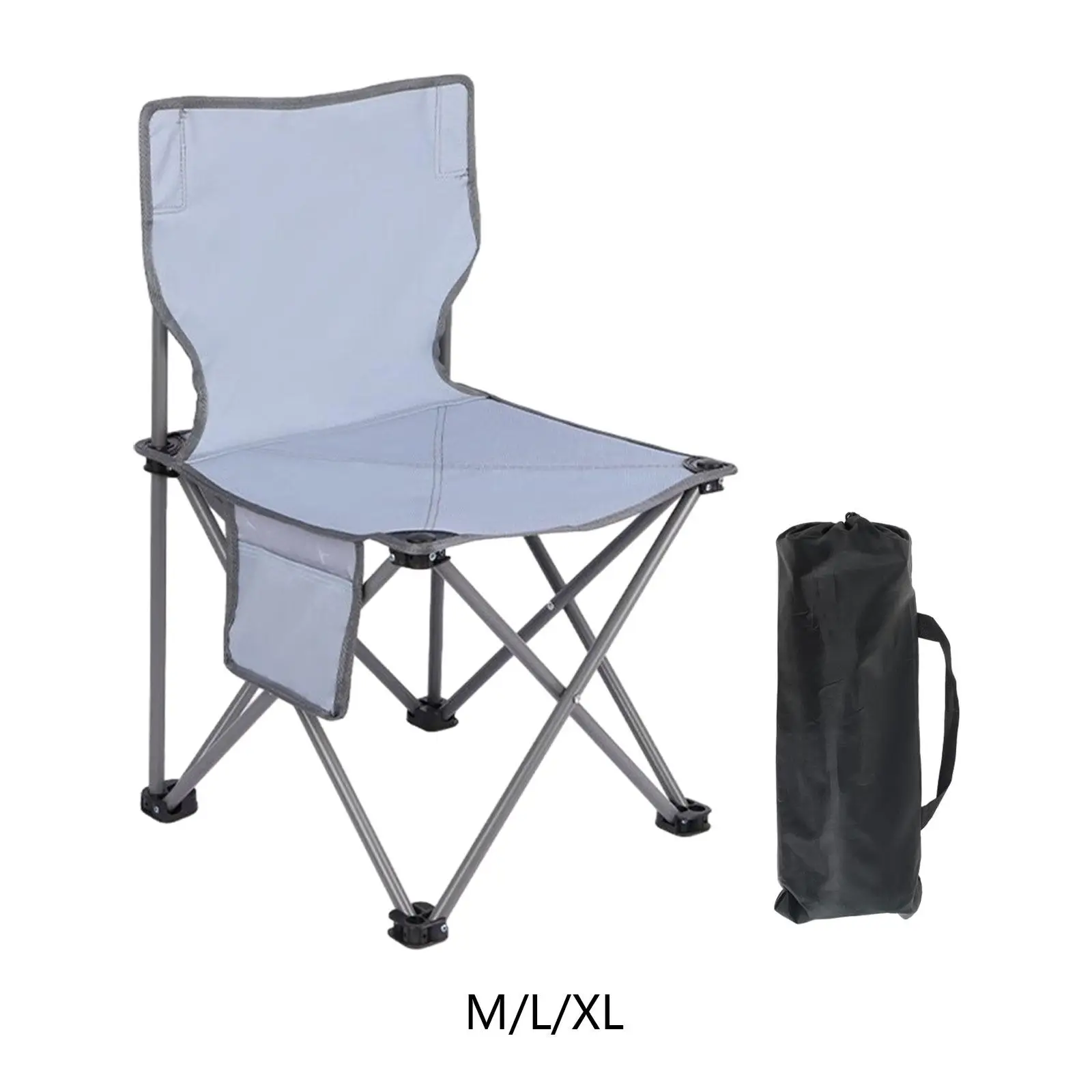 Portable Camping Chair with Side Pocket Outdoor Furniture High Back Folding Chair for Outside for Park Beach Picnic Patio Lawn
