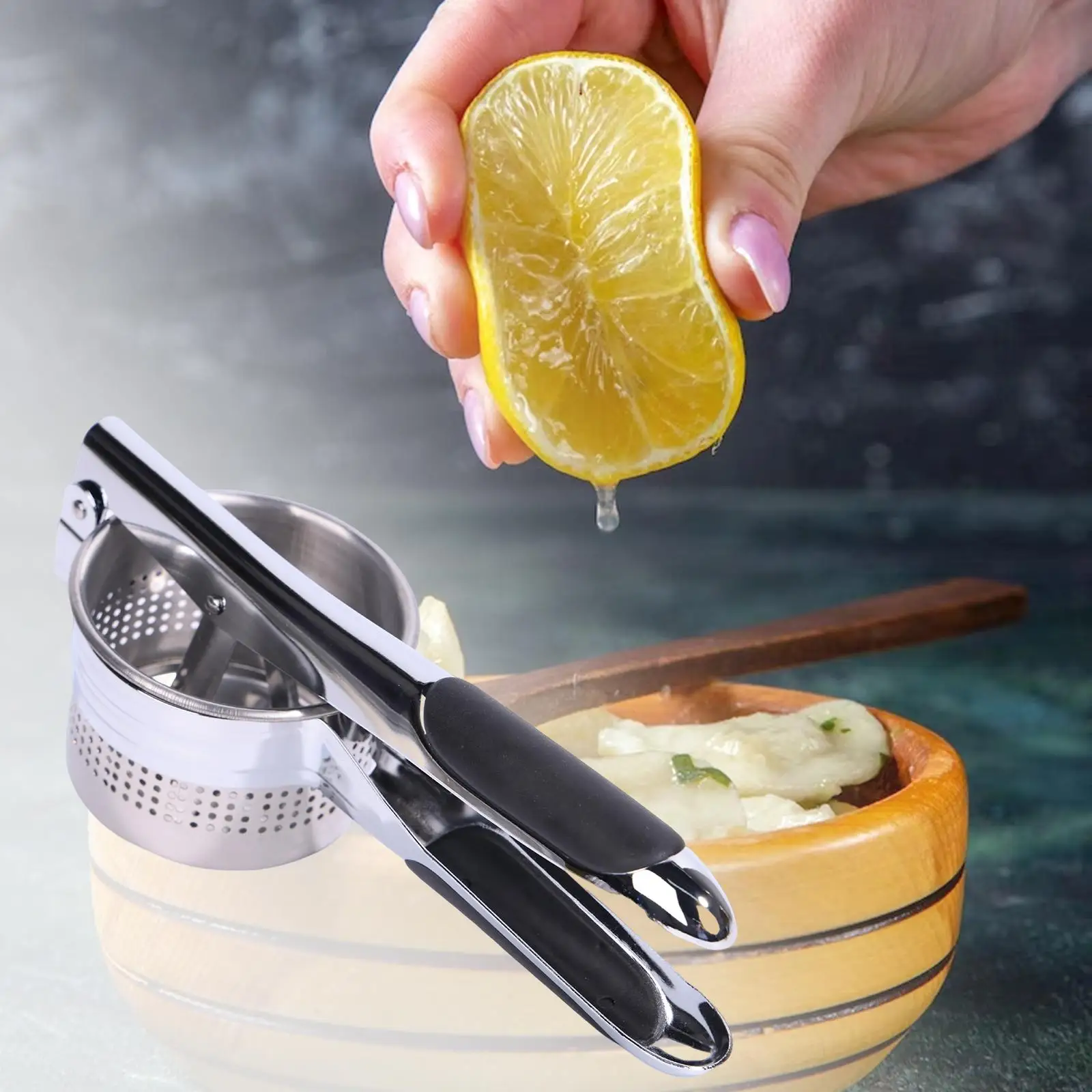 Fruit Lemon Squeezer Potato Ricer Professional Mashed Heavy Duty Hand Juicer Press for Kitchen Home Pinic Outdoor Grapefruit