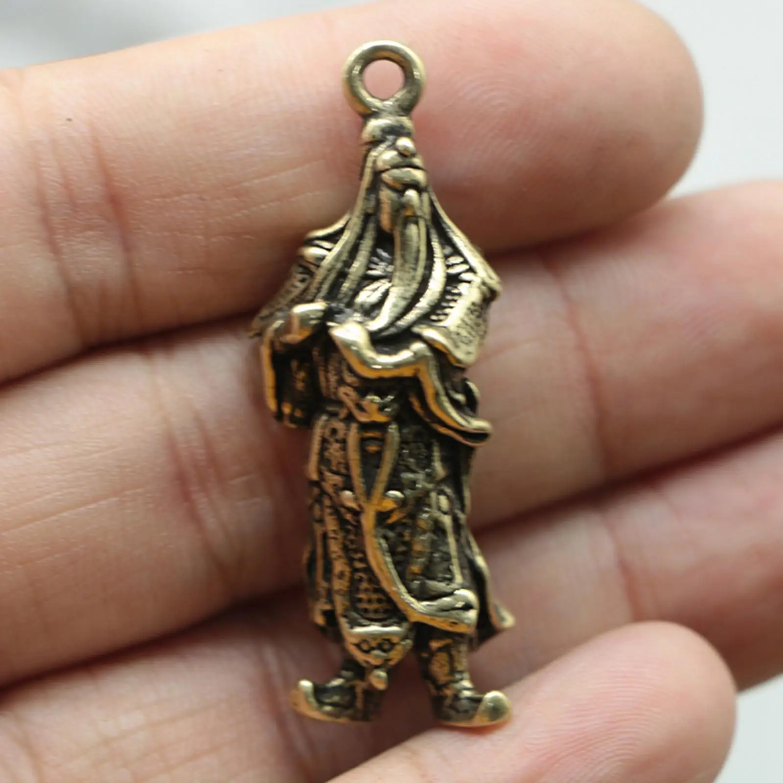 5 Pieces Copper Small Statues Figurine Novelty Gift Pendant Collectible for Decor Keychains Home Decoration Bracelet Necklace