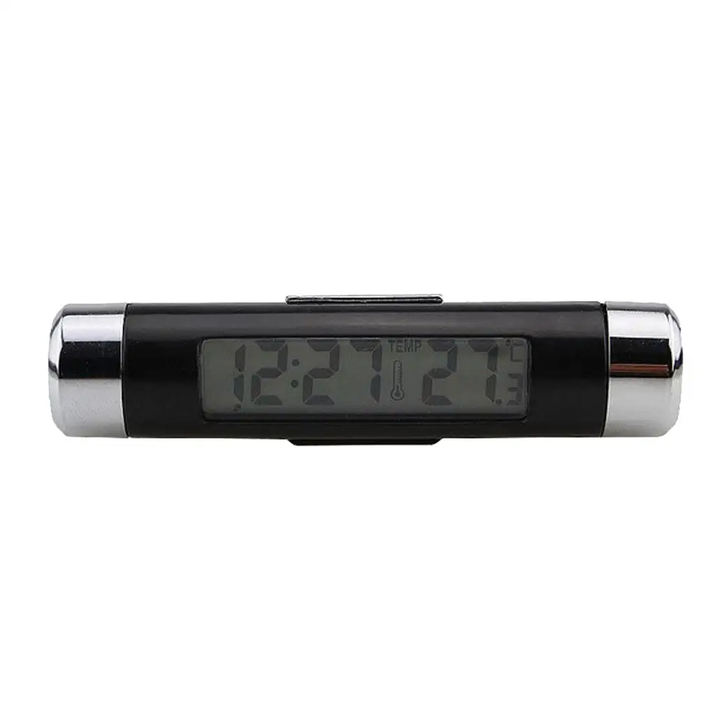 1pc Car Barrel Shape LCD Digital Clock, Calendar, Car  Clip, Electronic