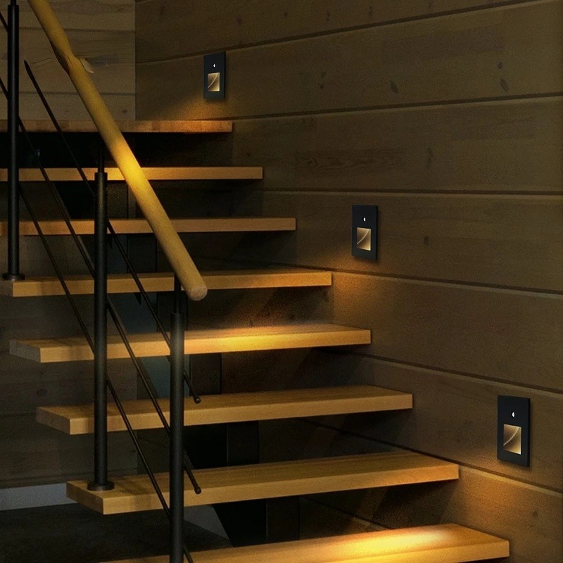 PIR Motion Sensor Led Night Light Recessed Infrared Body Induction Lamp for Steps Ladder Stairs Corridor Bedroom Kitchen Lights
