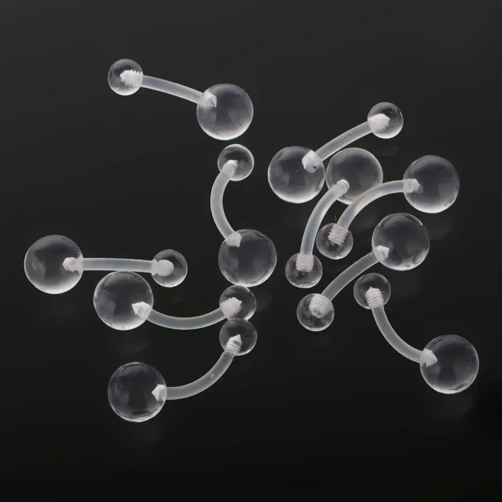 10 Pieces Clear Acrylic Navel Button  Jewlery