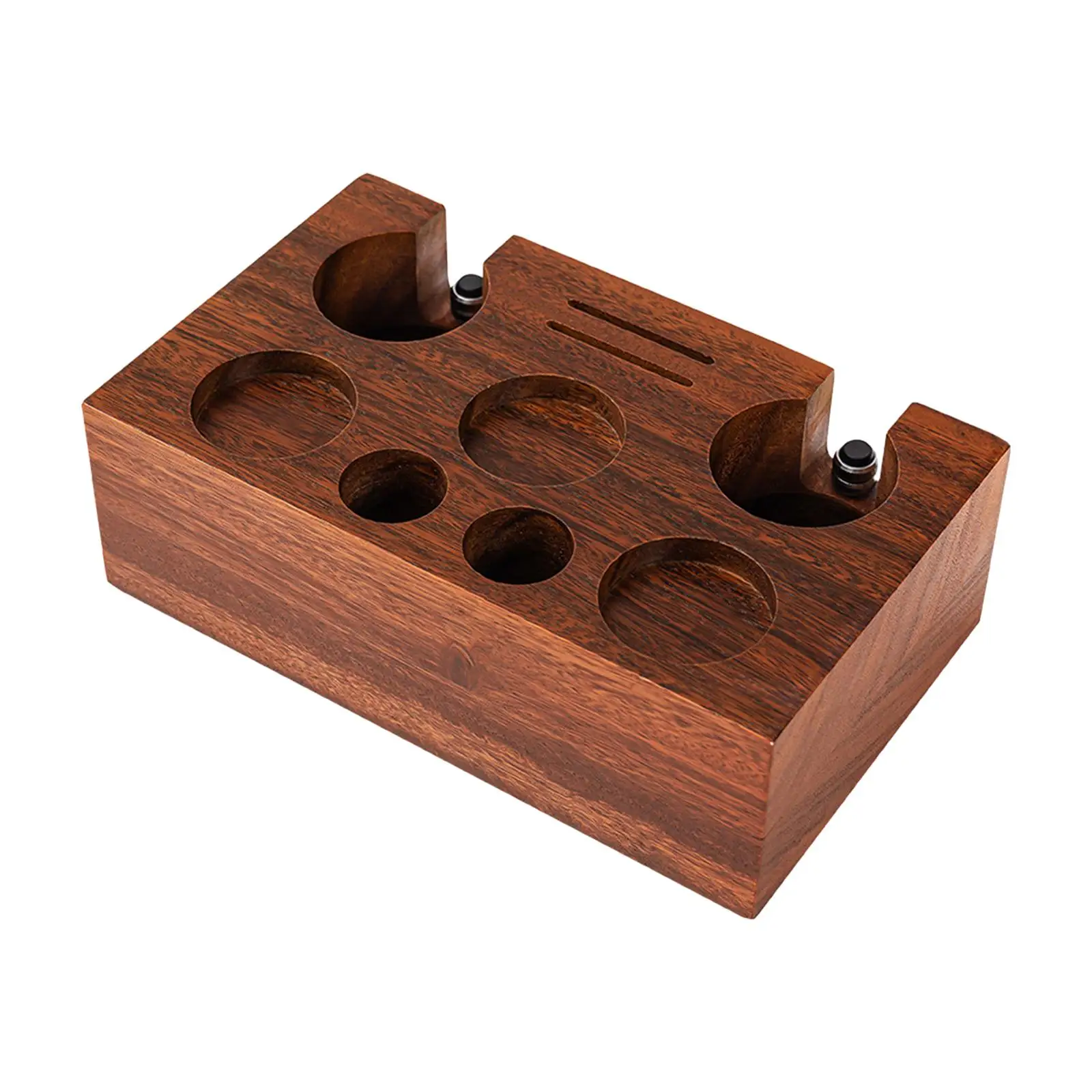 Wooden Coffee Tamper Station Base Tamper Stand and Portafilter Holder for Coffee Bar Home Worktop Shop Barista Tool