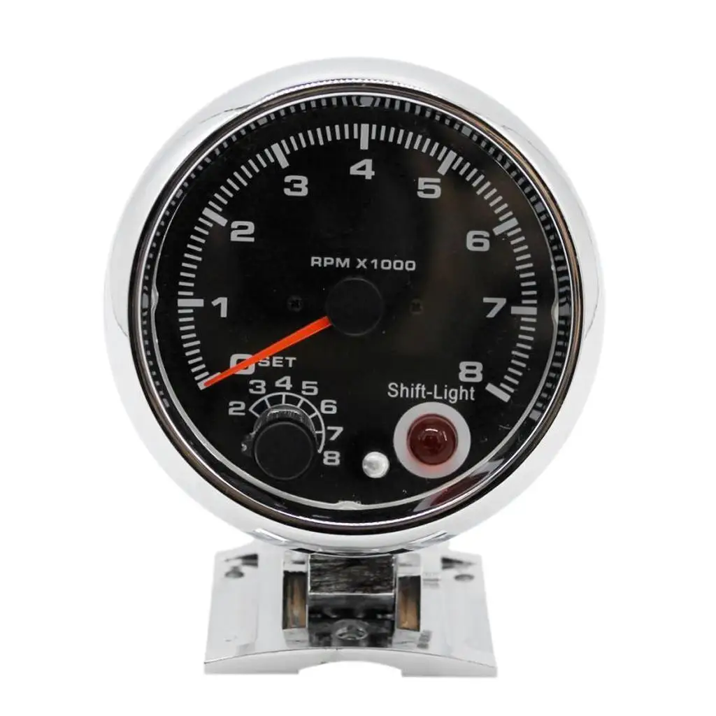 3.75 `` 95 Mm Auto Car Speedometer Measuring Range 0 8000 Rpm with Shift Light