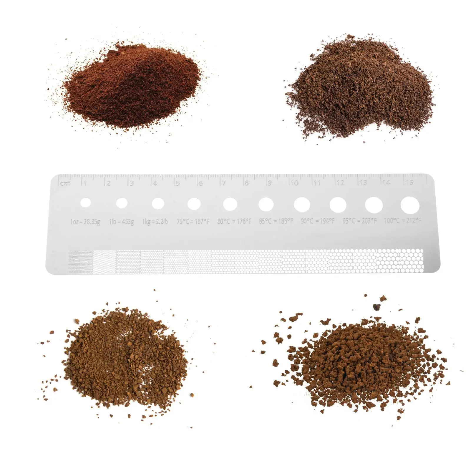 Ground coffee Sizes Measuring Precision Fine, Medium and Coarseness Green Bean Size for Coffee Making Supplies Bars Cafes