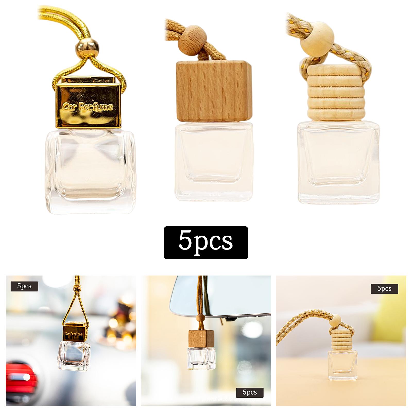 5 Pieces Empty Car Air Freshener Hanging Perfume Pendant Refillable Hanging Diffuser Bottle 8ml Fragrance Vials Auto Ornaments