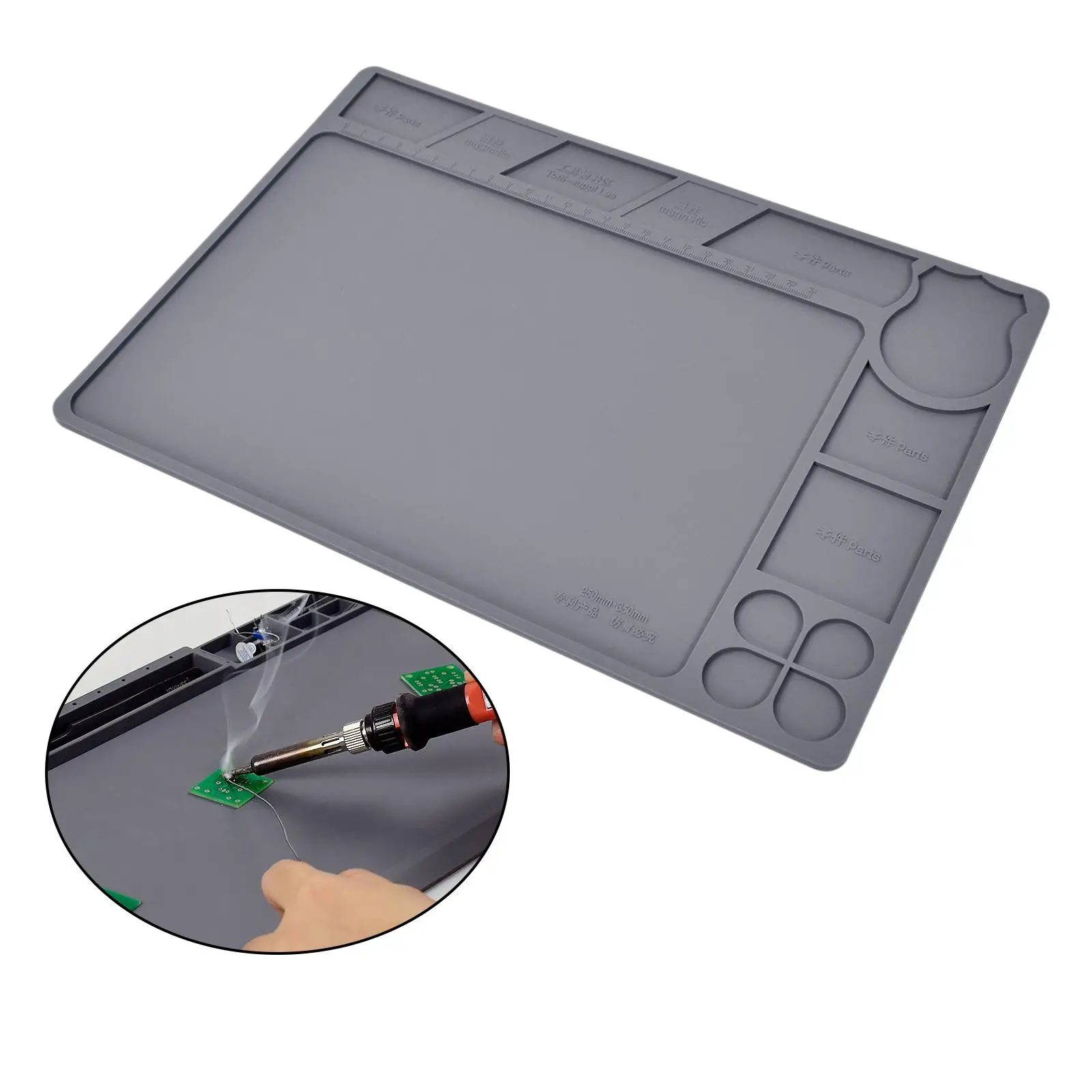 Silicone Desk Mat Heat Insulation Repair Work Anti Static ESD Station 4-Size