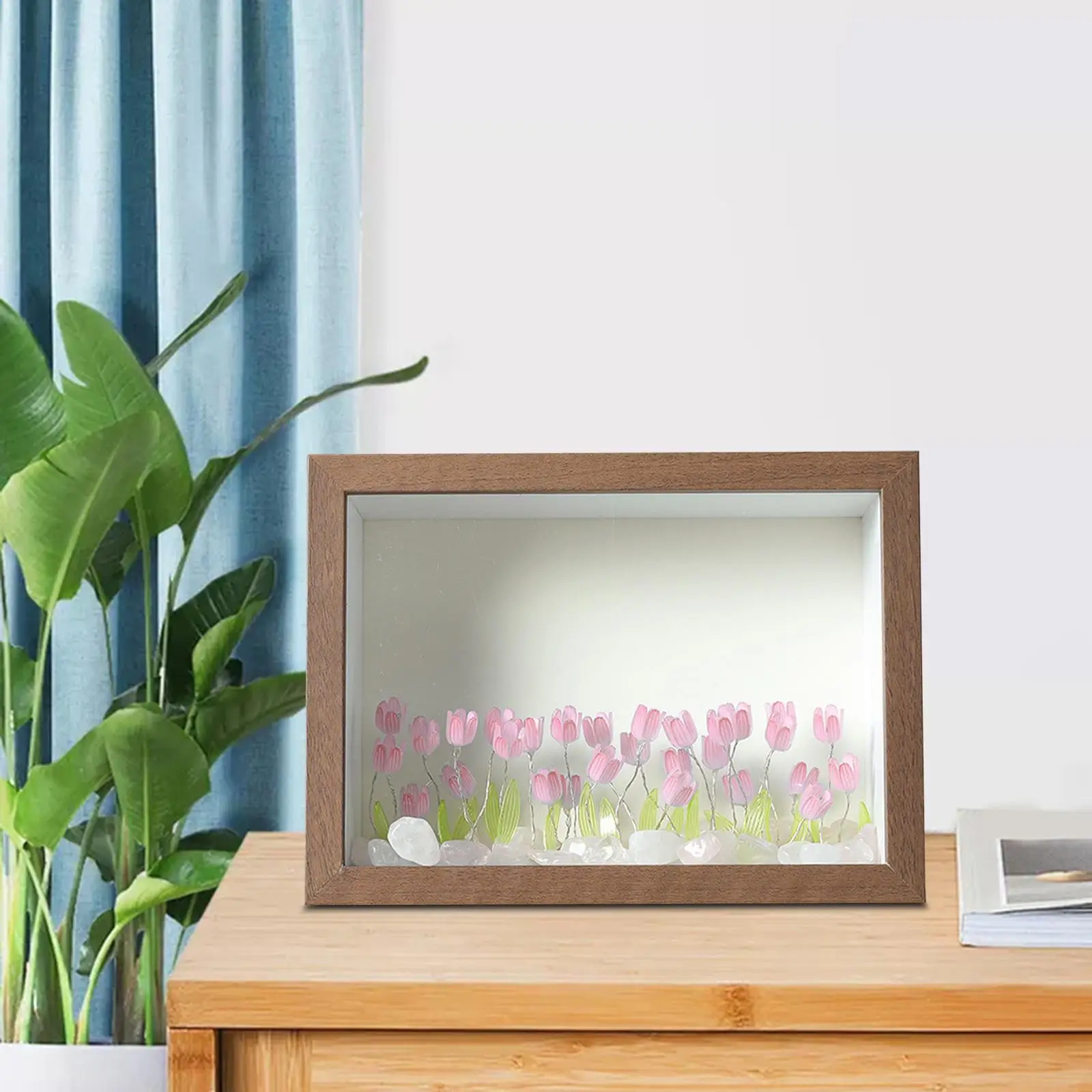 DIY Photo Frame Night Light Handmade Night Lamp Simulation Flowers Decorative