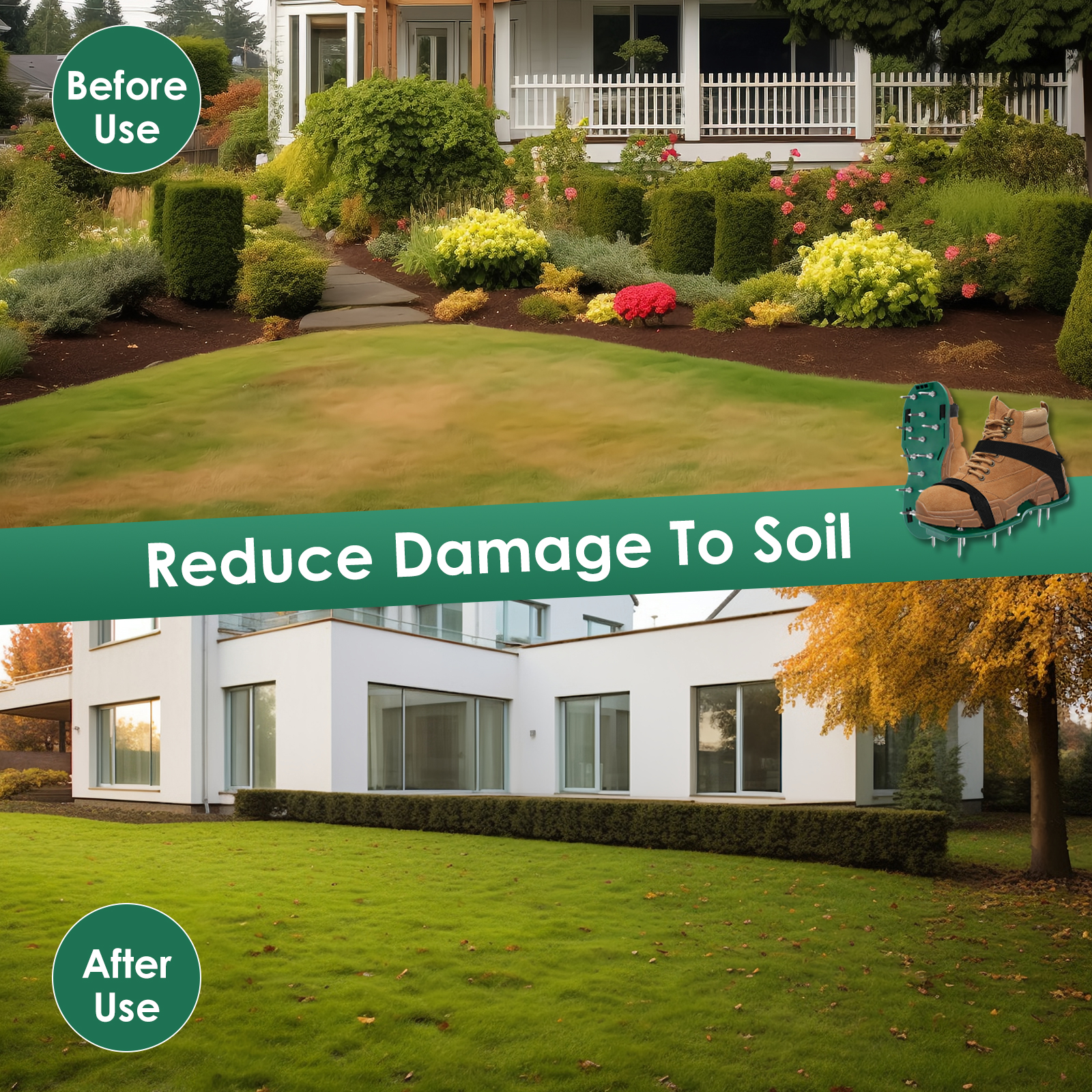 Description Picture 6 of itemLawn Aerator Shoes Manual Lawn Aerator with Spike Adjustable Spiked Aerating Sandals Reusable Plastic Lawn Aerator Sandals Lawn