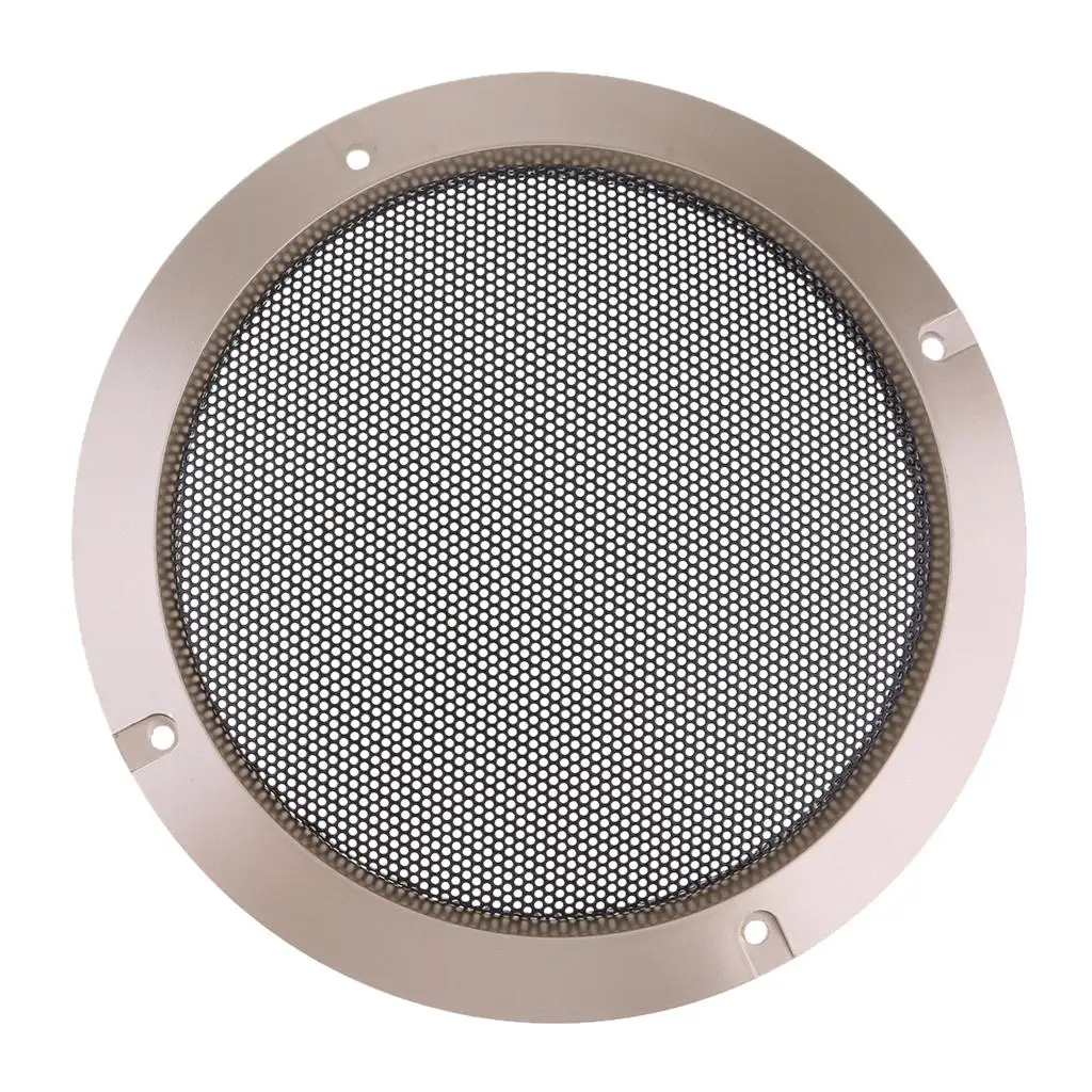 6.5Inch Replacement Round Speaker Protective Mesh Cover Case With 4 Pcs Screws Gold