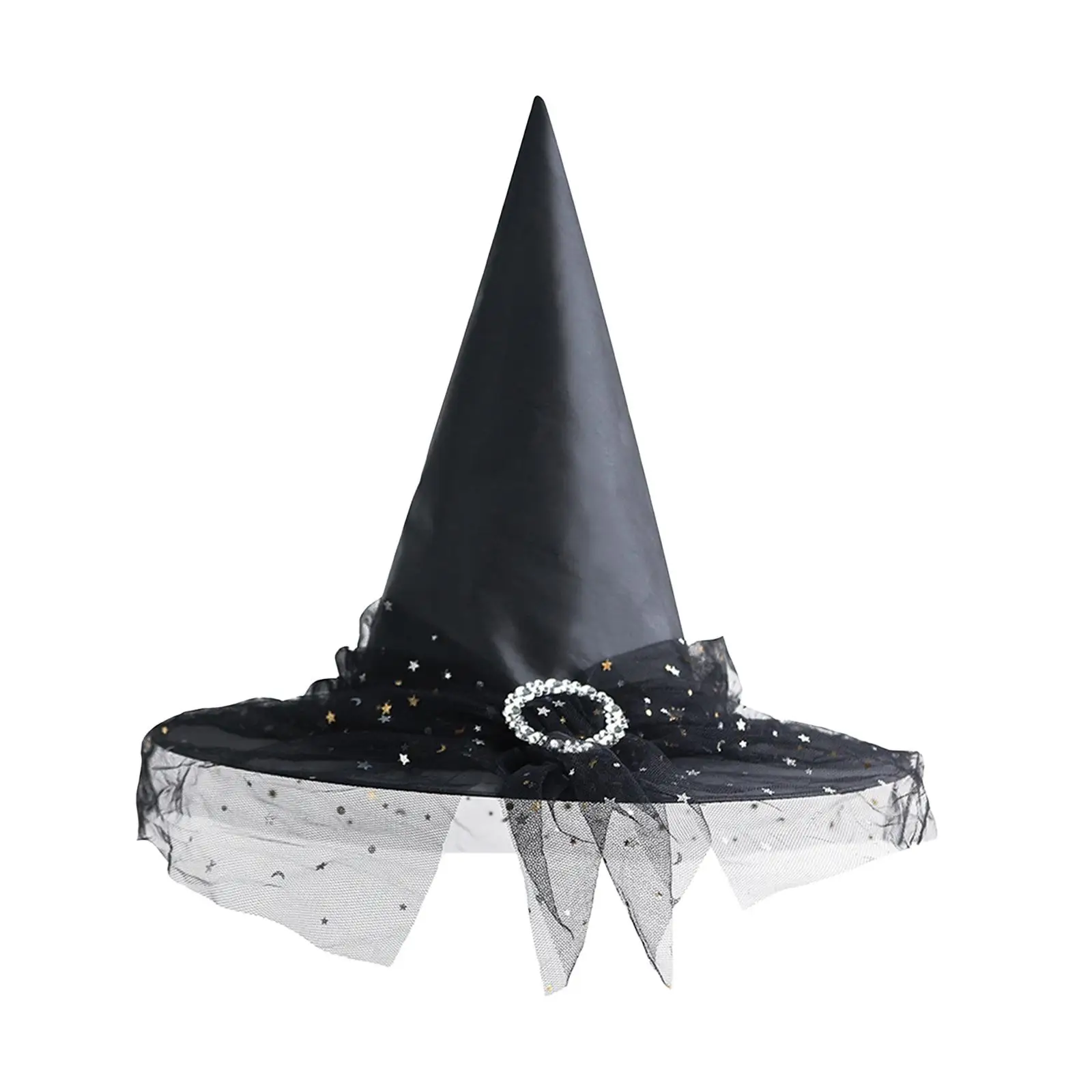 Halloween Witch Hat Wizard Costume Accessory Pointed Top Adult Hat for Halloween Party Masquerade Carnivals Fancy Dress Cosplay