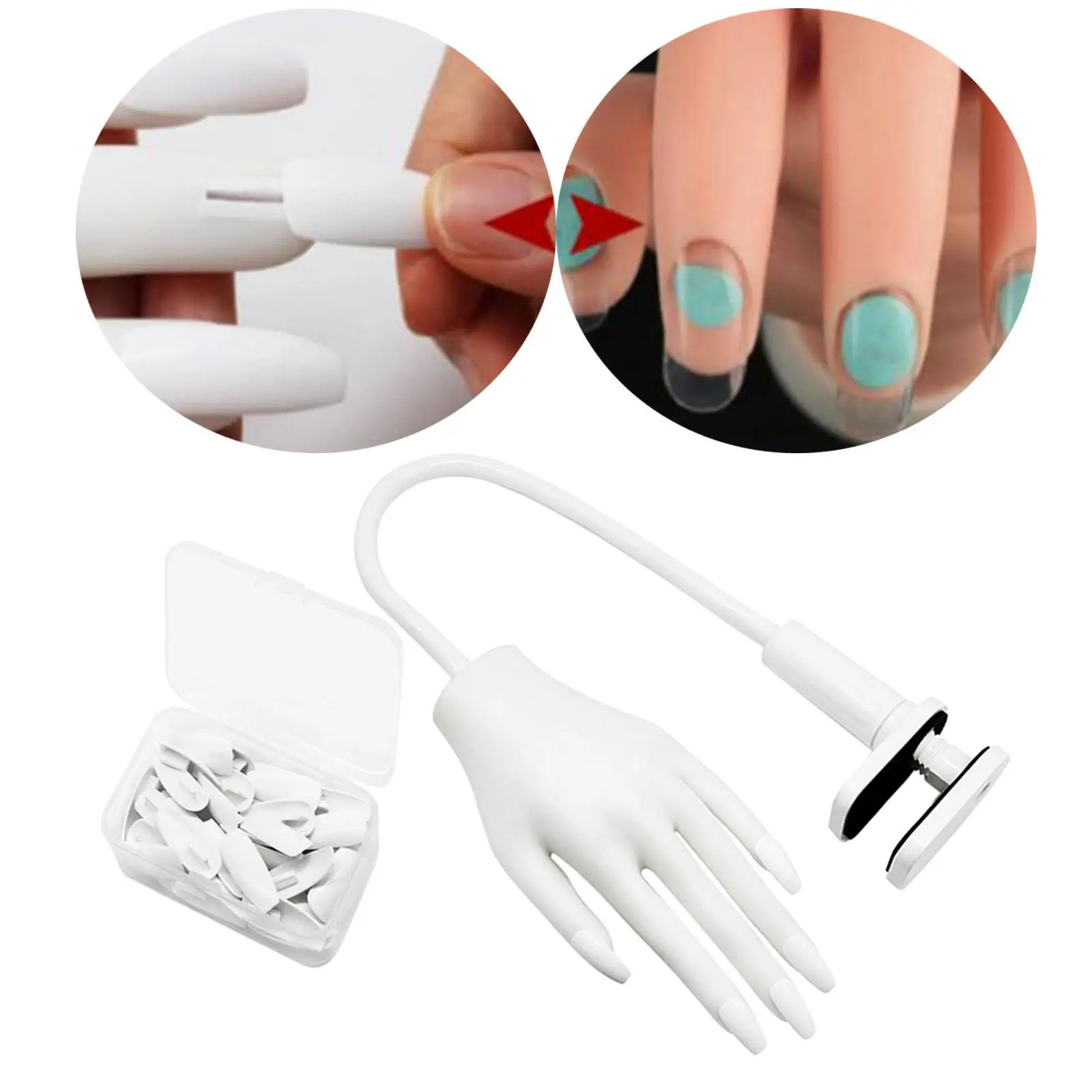 Nail Practice Hand Flexiblerealistic with Clip Movable for Nails Practice