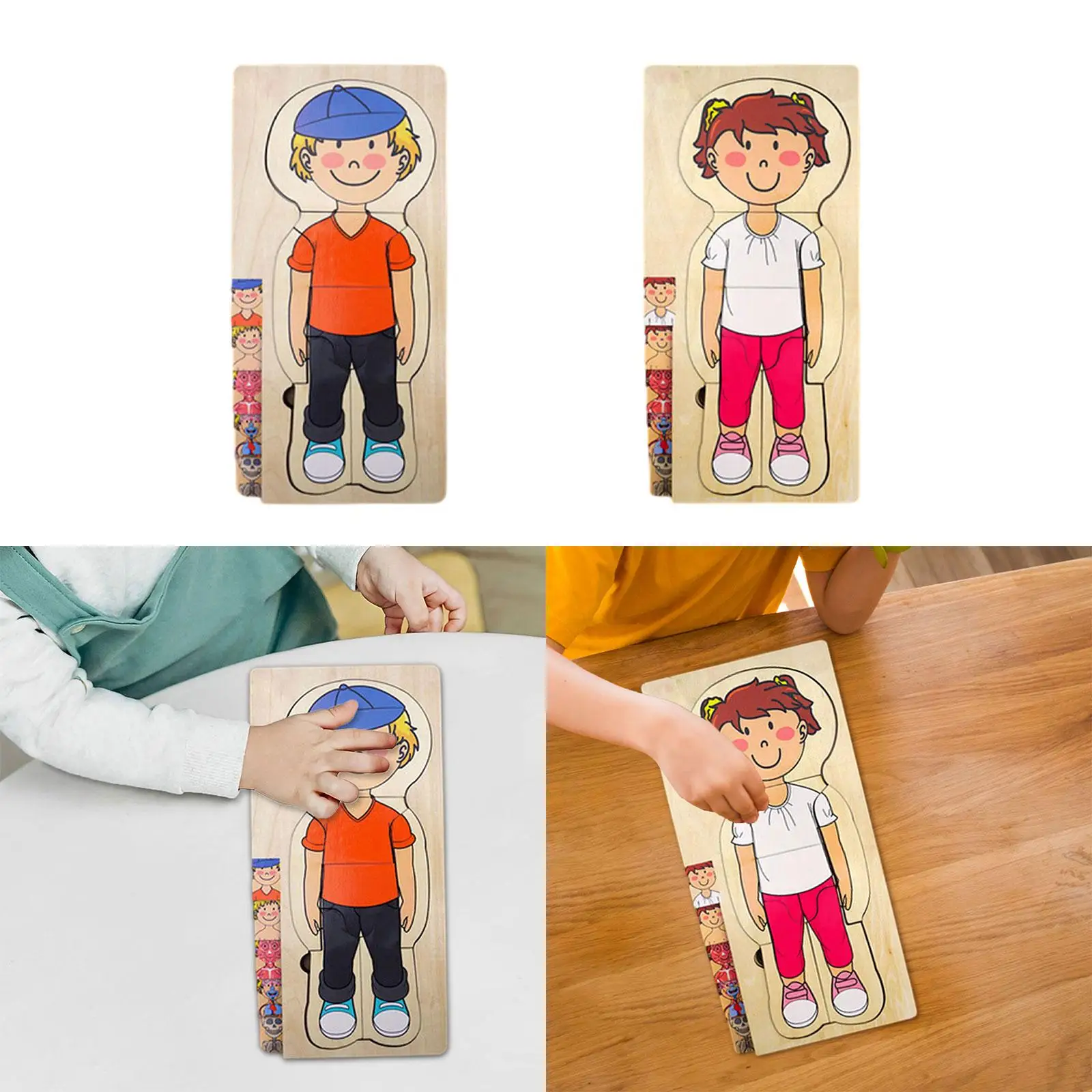 Human Body Puzzle Interchangeable Puzzle Montessori for Toddlers Kids Girls