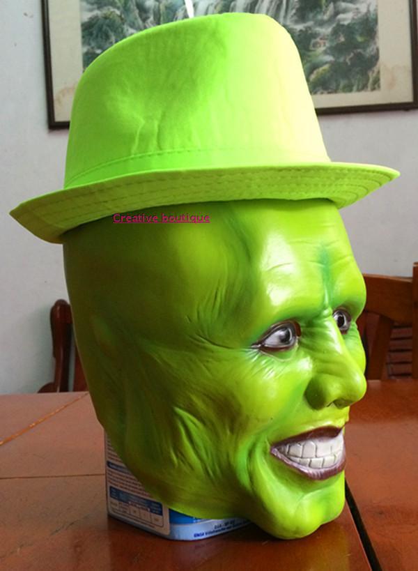 Luxus Latex berühmte Filme die Maske Jim Carrey männliche Maske Herren Kostüm Superheld Comic Erwachsene Kostüm Zubehör Spielzeug maske – Detail 7