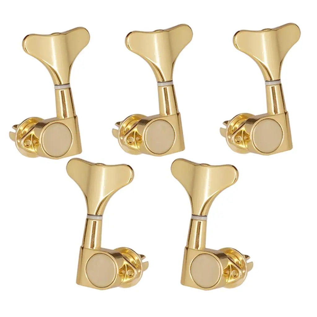 Pack of 5 Closed Tuning Keys Gold 3L 2R for Electric Bass Parts