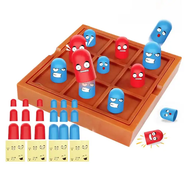 Tic tac toe jogo mini mesa de madeira jogo de tabuleiro competitivo x o  blocos para mesa de café decoração festa jogos crianças presente -  AliExpress