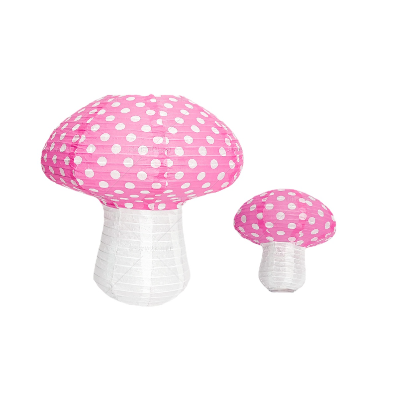 Description Picture 6 of item1pc New Mushroom Paper Lantern Campus Children's Birthday Party Decoration Props Garden Room Decoration Supplies DIY Lantern