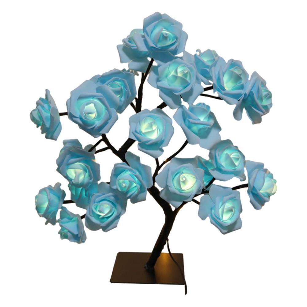 LED Cool Appearance Rose Tree Night Light Plastic Valentine's Day Rose Tree Table Light Home Decor