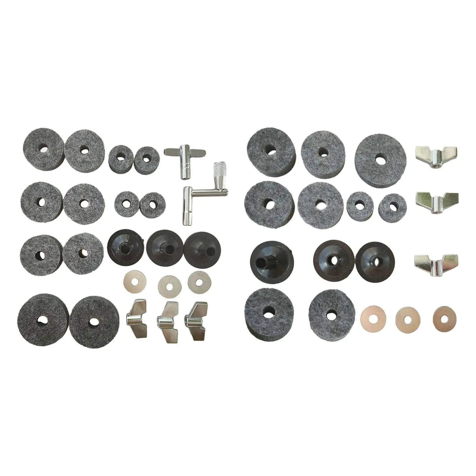 Drum Replacement Parts Cymbal Felts Kits Wing Nuts Felts Drum Keys Durable Lightweight Cymbal Washer Hi Hat Clutch Felt