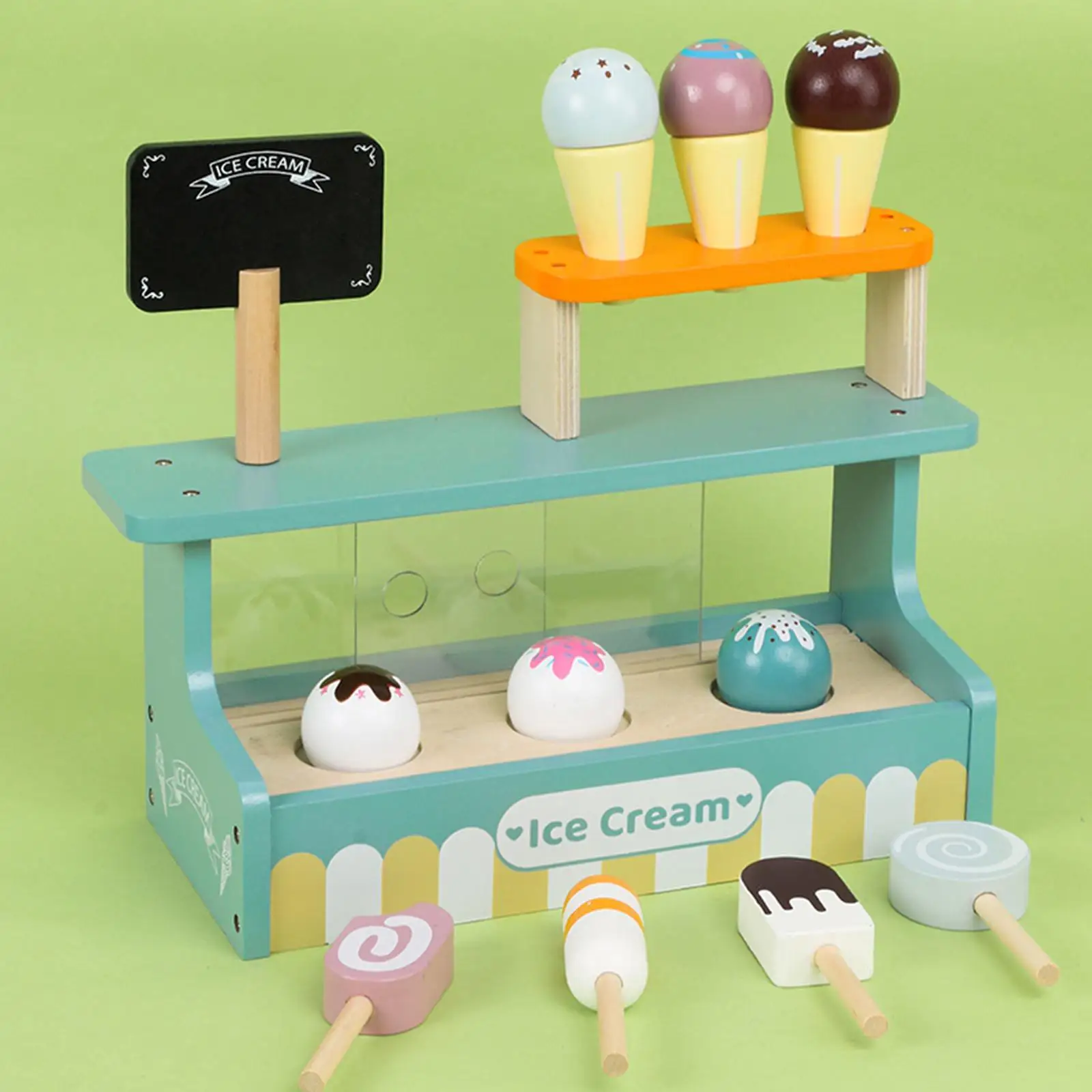 Ice Cream Playset Scene Model Educational Toys Gifts for Parties Holiday