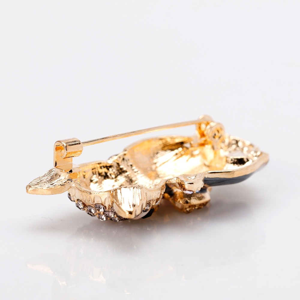Nette Luxus Emaille Katze Broschen für Frauen Mode Strass Elegante Kitty Brosche Pin Kristall Tier Pins Schmuck Zubehör – Detail 4