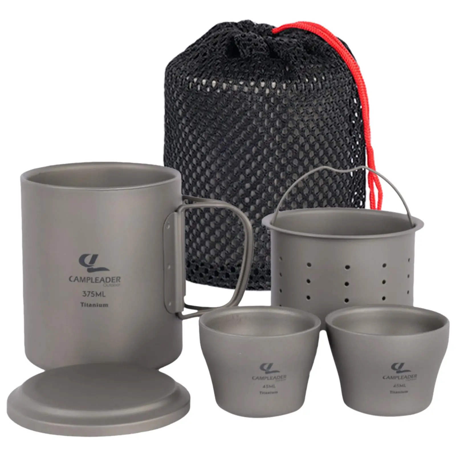 Portable Titanium Tea Set ,Double-Wall Cup with Filter ,Coffee Cup ,Anti-Scald