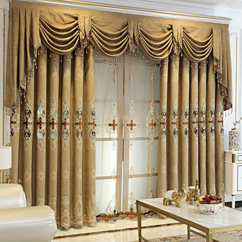 Title 1, Custom Coffee European Villa Luxury Curtain for...