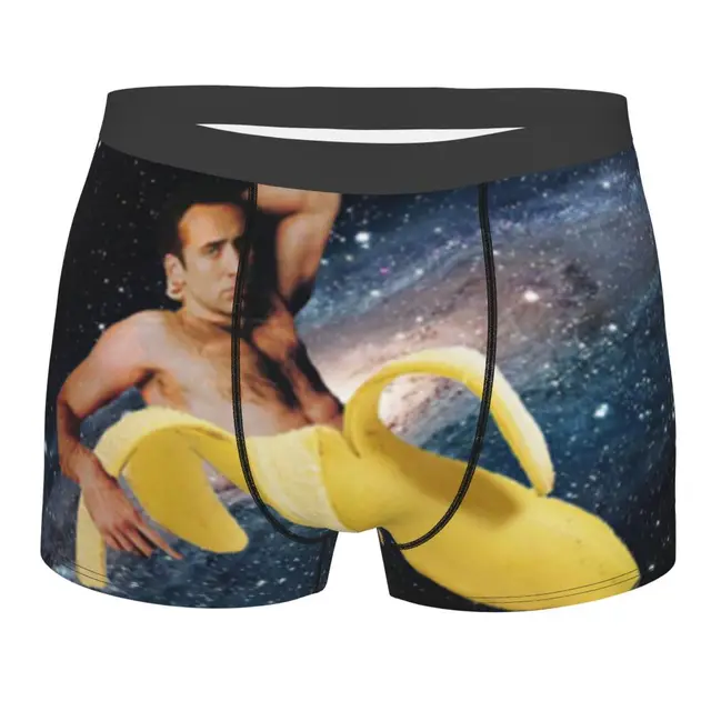Nicolas Cage nick Cage Underwear Funny Men's Underwear Black Boxer Briefs  AOP 
