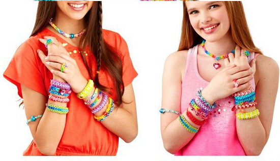 DIY Loom Gummiband Armband Mädchen Jungen Dekoratives Handgelenk Armband Klassische handgemachte Halskette Spielzeug Schmuck – Detail 4