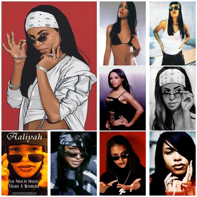 Contemporary hot Digital Collage Aaliyah Portrait | Art Prints | Black Woman Owned Gifts