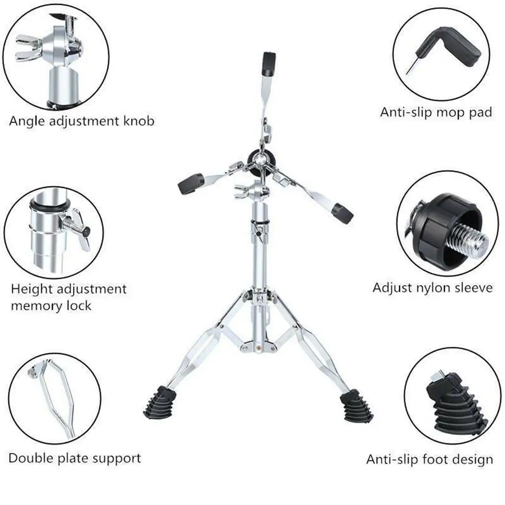 Snare Drum Stand, Support Rack, Adjustable Drum Stand  Inch, Great for Stage Performance  .