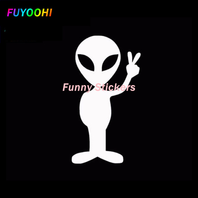 UFO Alien on Board Decalque PVC Dos Desenhos Animados, Creative Car  Styling, Padrão de Aviso Engraçado, Corpo Impermeável Adesivo - AliExpress