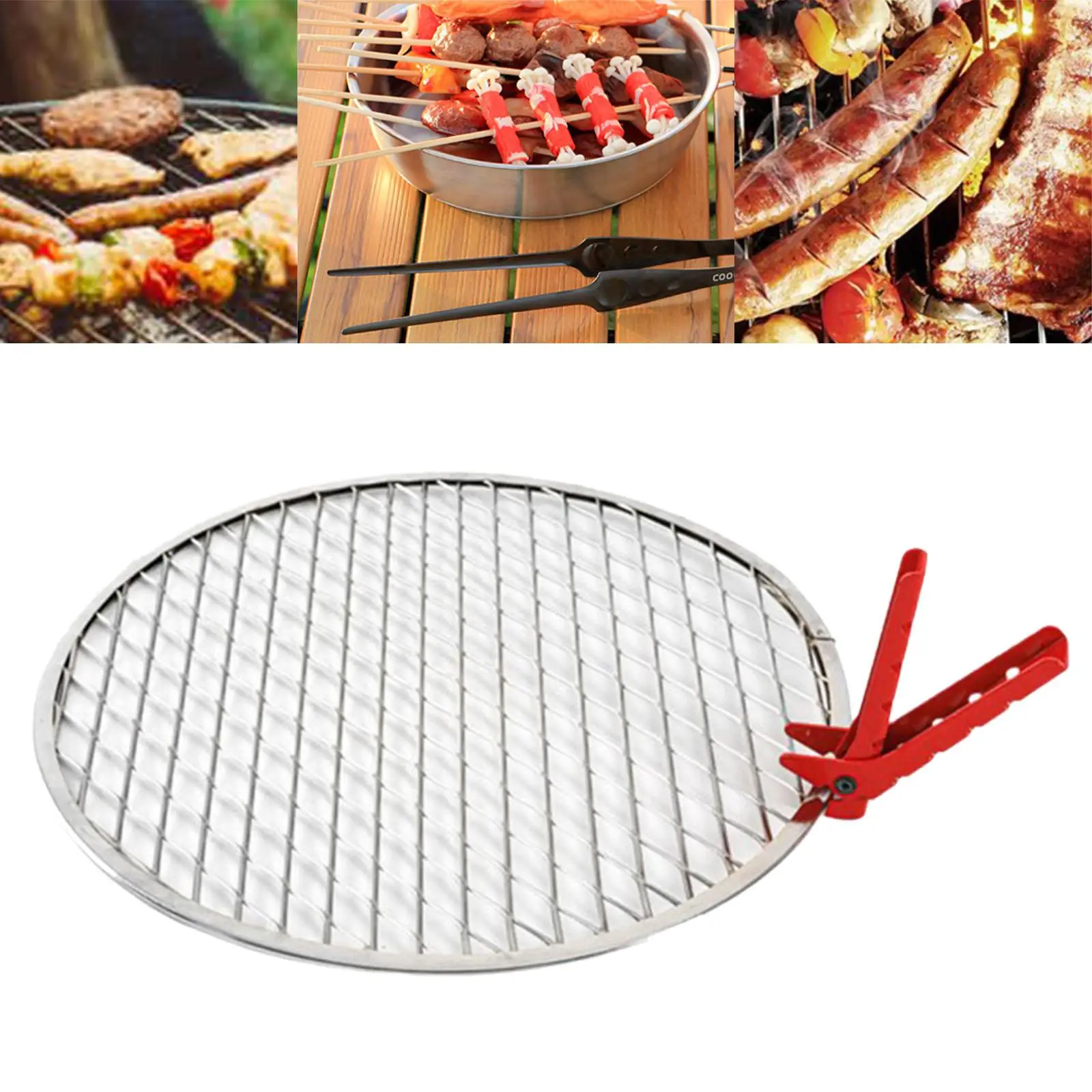 BBQ Grill Pan, Non Stick Roasting Barbecue Grill Pan, Round Grill Set for Indoor Outdoor Camping BBQ