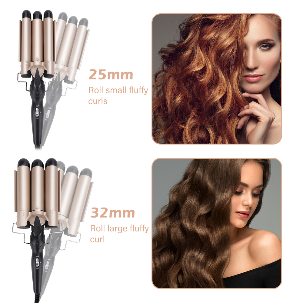 Best of 3 Tubes Hair Curling Iron 25 32mm Electric Hair Curlers Wave Hair Style Triple Barrel Egg Roll Hair Styling Beauty Hair Device Reviews & Tips