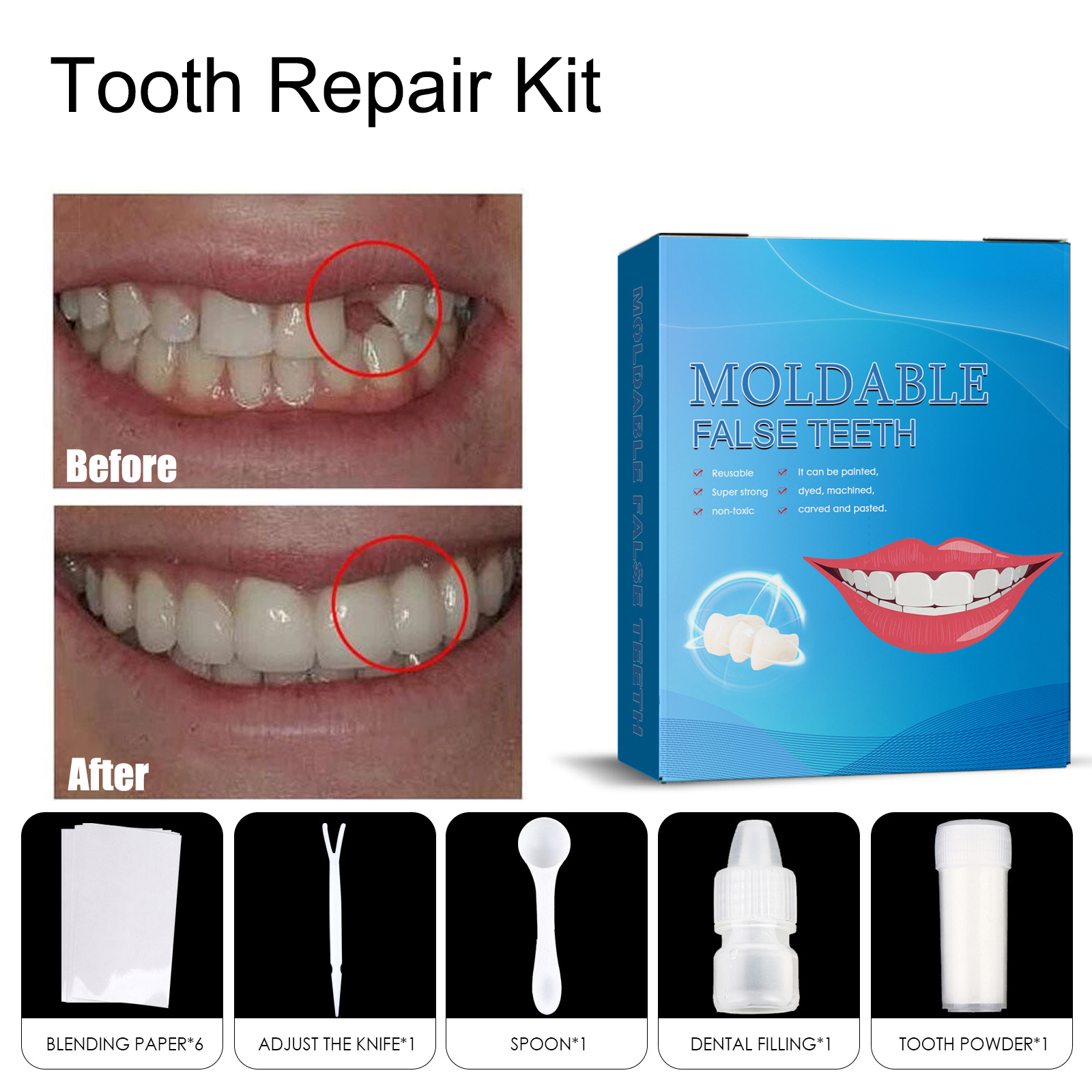 Best of 2023 Tooth Filling Kit Temporary Dental Repair Cement Teeth Gap Falseteeth Solid Glue Fake Teeth Glue Tooth Gaps Dental Products Reviews & Tips