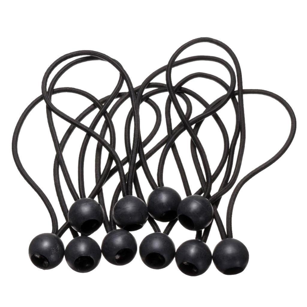 10x Ball Tent Fixing Cords Wire for Tarpaulin Trailer Tarp Camping Bungee Binding Rope for Camping Boating Bungee Jumping