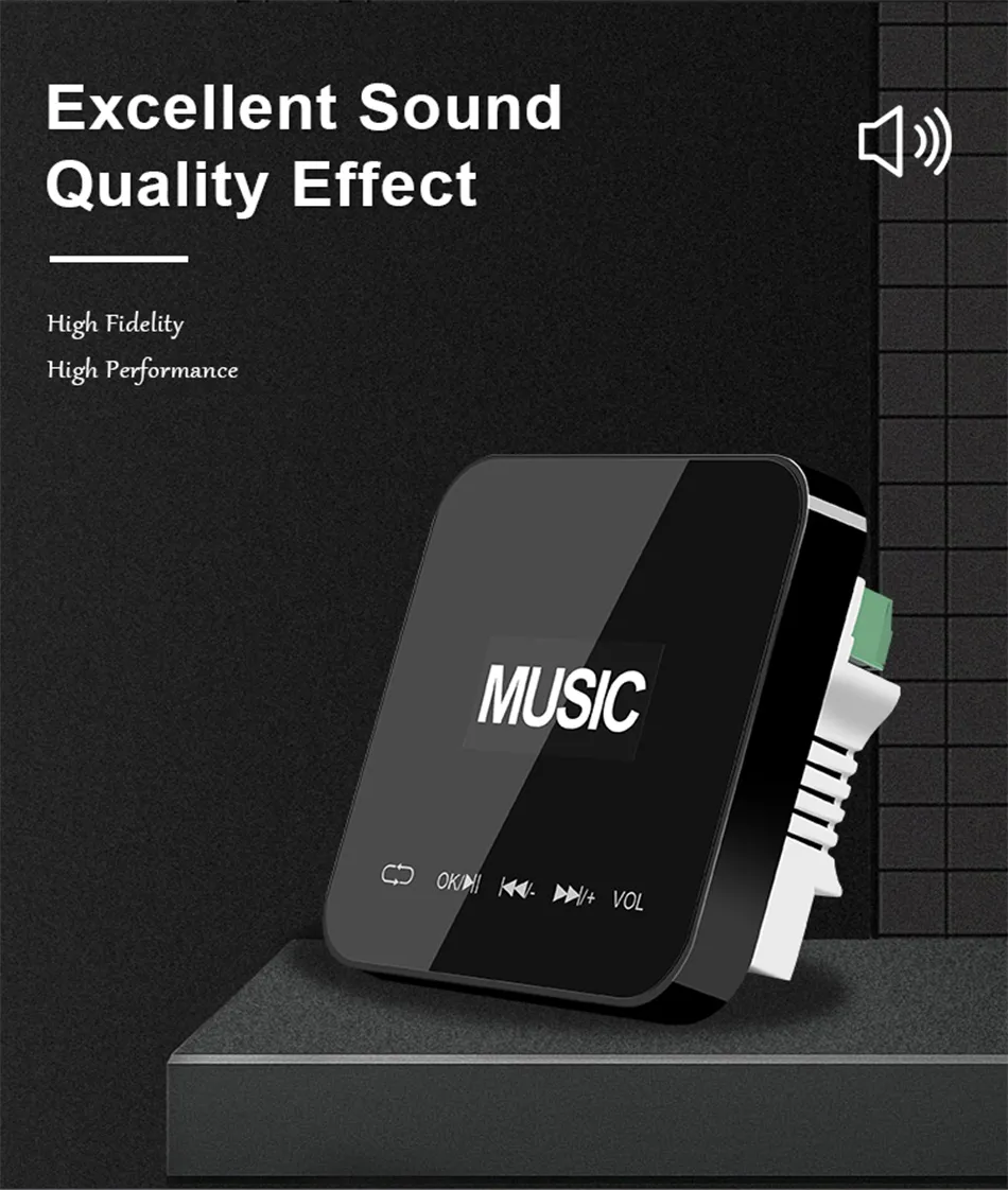 Description Picture 5 of itemHome Theater Stereo Sound Bluetooth Wall Amplifier 1.7 Inch Display HiFi Music Player Audio Center EQ FM USB TF Mini High Power