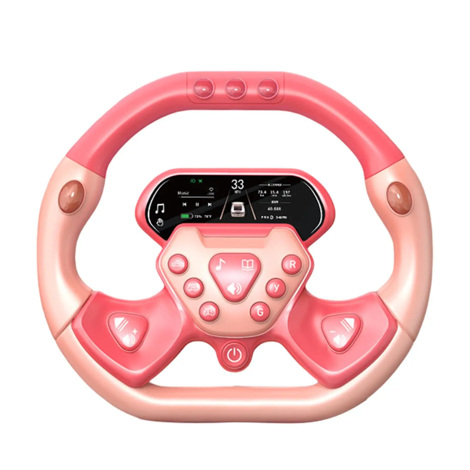 Driving Steering Wheel Toy with 1880 Music Early Educational Toys Girls Boys 360 Degree Rotation Battery Powered Car Seat Toy