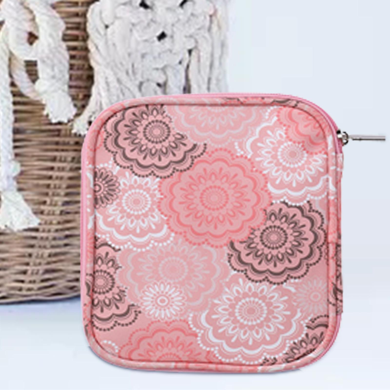 Knitting Needles Storage Bag Empty Sturdy for Knitting Needles Set for Needles Scissors Pink Sewing Bag with Zipper Knitting Bag