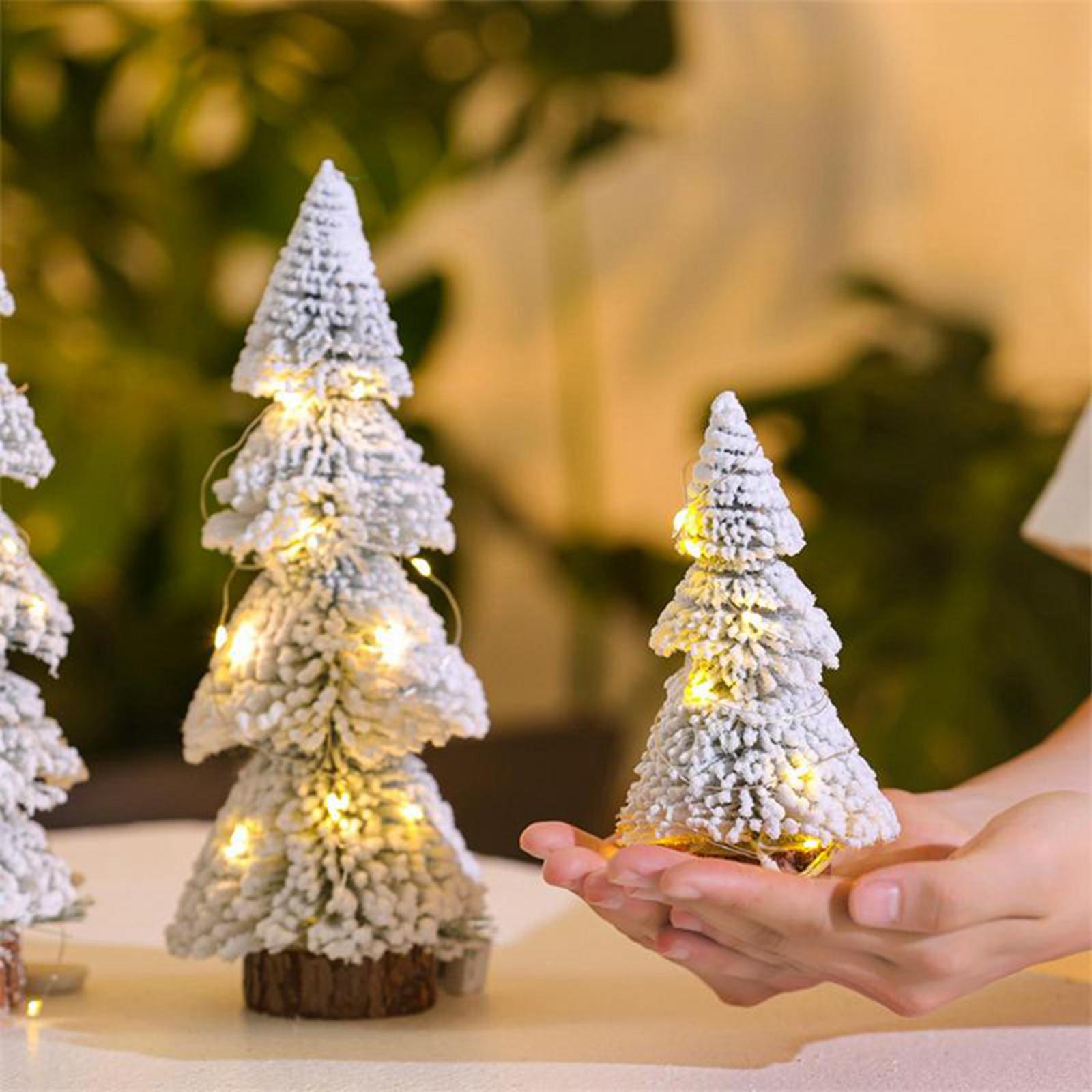 Mini Xmas Tree Rustic Party Supplies Romantic Winter Decorative Tabletop Christmas Tree for Desk Shelf Christmas Table Home 