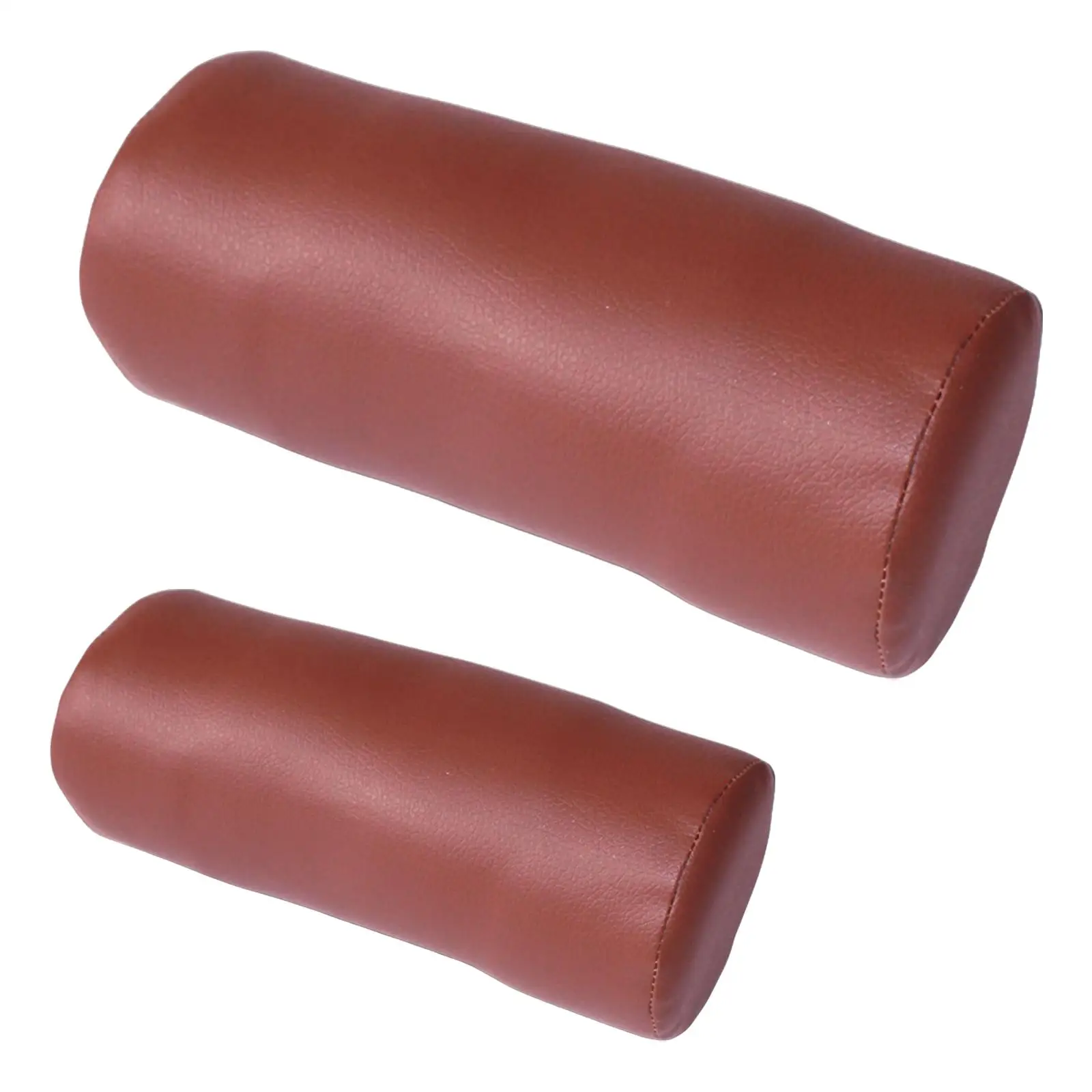 Soft Cylinder  Support PU Leather Adjustable Inserts Cushion Pad for Back Neck Sleep  Sponge Padding Bolster  Brown